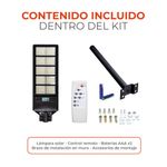Lámpara Solar LED Punta de Poste 100 W Luz de Día con Sensor y Control Remoto Color Negro