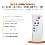 Lámpara Solar LED Punta de Poste 100 W Luz de Día con Sensor y Control Remoto Color Negro