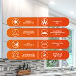 Ojo de Buey LED Empotrable de 4 W Luz Neutra Multivoltaje No Atenuable Color Negro