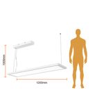 Lámpara Colgante Lineal LED de 45 W Luz Neutra Atenuable 120 Cm Color Blanco