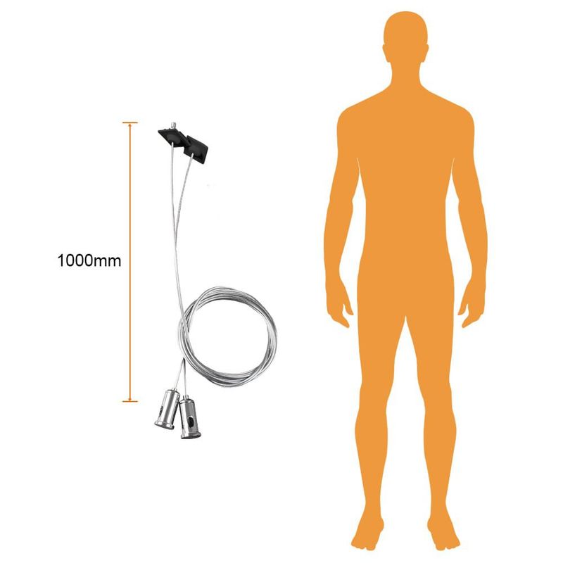 Kit de Suspensión con Cable de Acero para Luminarios Lineales Slim Interconectables Color Negro