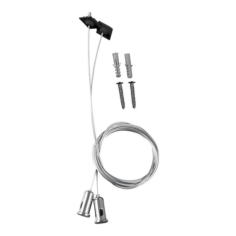 Kit de Suspensión con Cable de Acero para Luminarios Lineales Slim Interconectables Color Negro