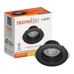 Ojo de Buey LED Empotrable de 4 W Luz Cálida Multivoltaje No Atenuable Color Negro