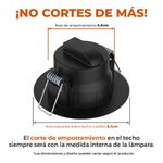 Ojo de Buey LED Empotrable de 4 W Luz Cálida Multivoltaje No Atenuable Color Negro