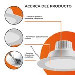 Ojo de Buey LED Empotrable de 10 WCCT Luz Blanca Ajustable Multivoltaje No Atenuable Color Blanco