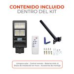 Lámpara Solar LED de 40 W Luz de Día con Sensor de Movimiento y Control Remoto Color Negro