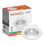Ojo de Buey LED Empotrable de 10 W Luz de Día Multivoltaje No Atenuable Color Blanco
