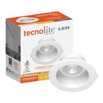 Ojo de Buey LED Empotrable de 10 W Luz Cálida Multivoltaje No Atenuable Color Blanco