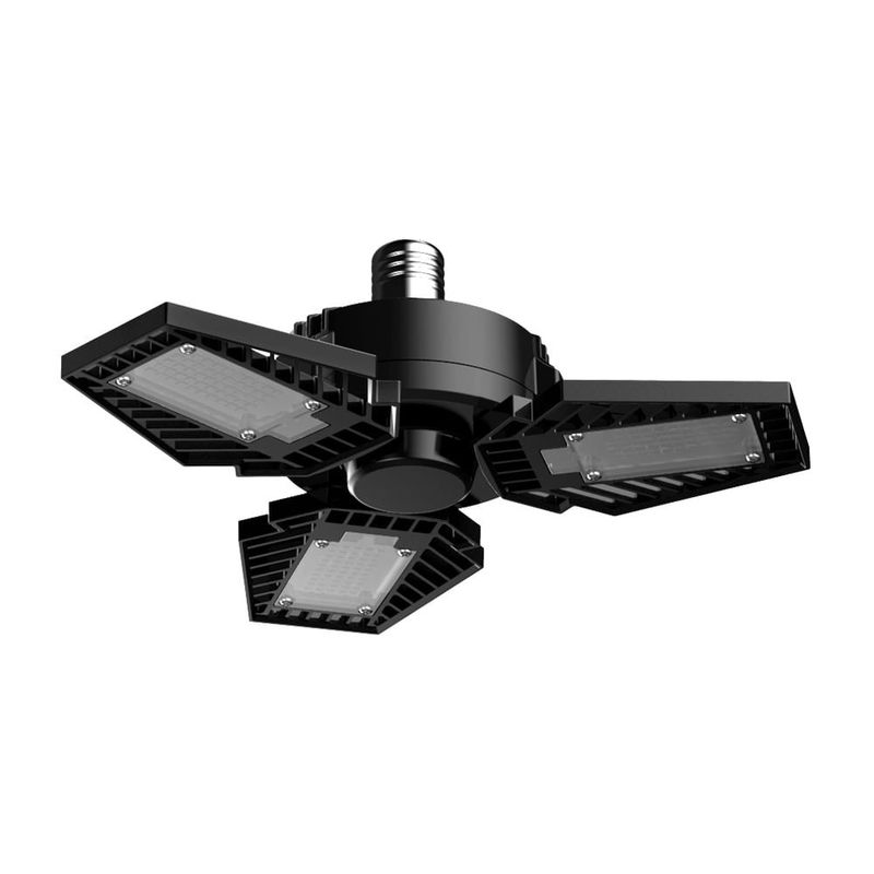 Foco LED Tipo Ventilador de 65 W Luz de Día 3 Paneles Ajustables Base E27 Color Negro