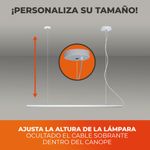 Lámpara Colgante Lineal LED de 12.5 W Luz Cálida 3000 K Atenuable Color Blanco
