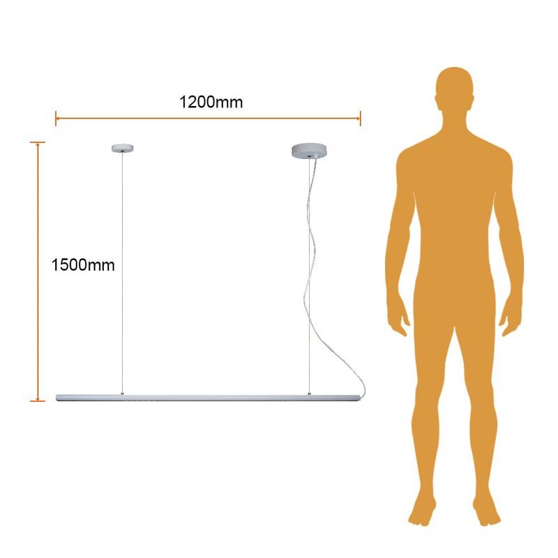 Lámpara Colgante Lineal LED de 12.5 W Luz Cálida 3000 K Atenuable Color Blanco