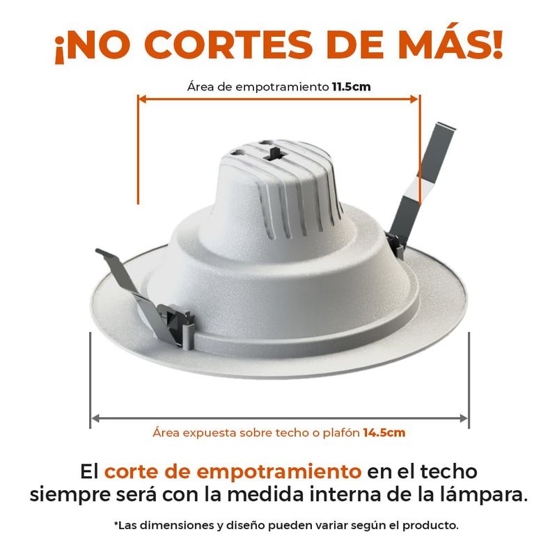 Ojo de Buey LED Empotrable de 10 WCCT Luz Blanca Ajustable Multivoltaje No Atenuable Color Blanco