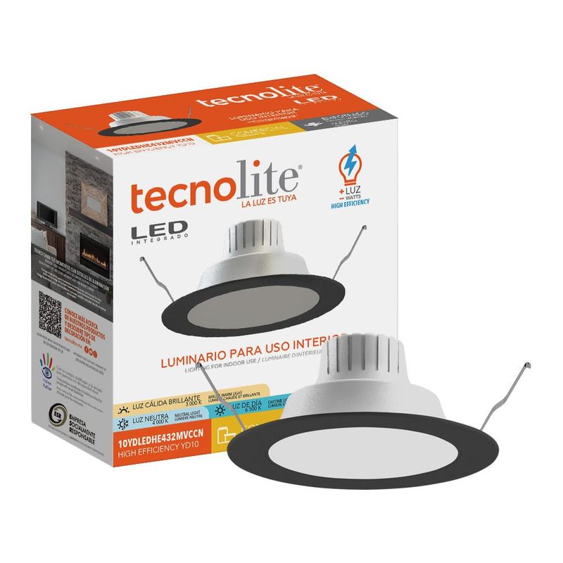 Ojo de Buey LED Empotrable de 10 WCCT Luz Blanca Ajustable Multivoltaje No Atenuable Color Blanco