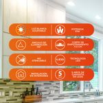 Ojo de Buey LED Empotrable de 10 WCCT Luz Blanca Ajustable Multivoltaje No Atenuable Color Blanco