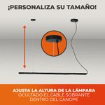 Lámpara Colgante Lineal LED de 12.5 W Luz Cálida 3000 K Atenuable Color Negro