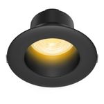 Ojo de Buey LED Empotrable de 6 W Luz Cálida Multivoltaje No Atenuable Color Negro