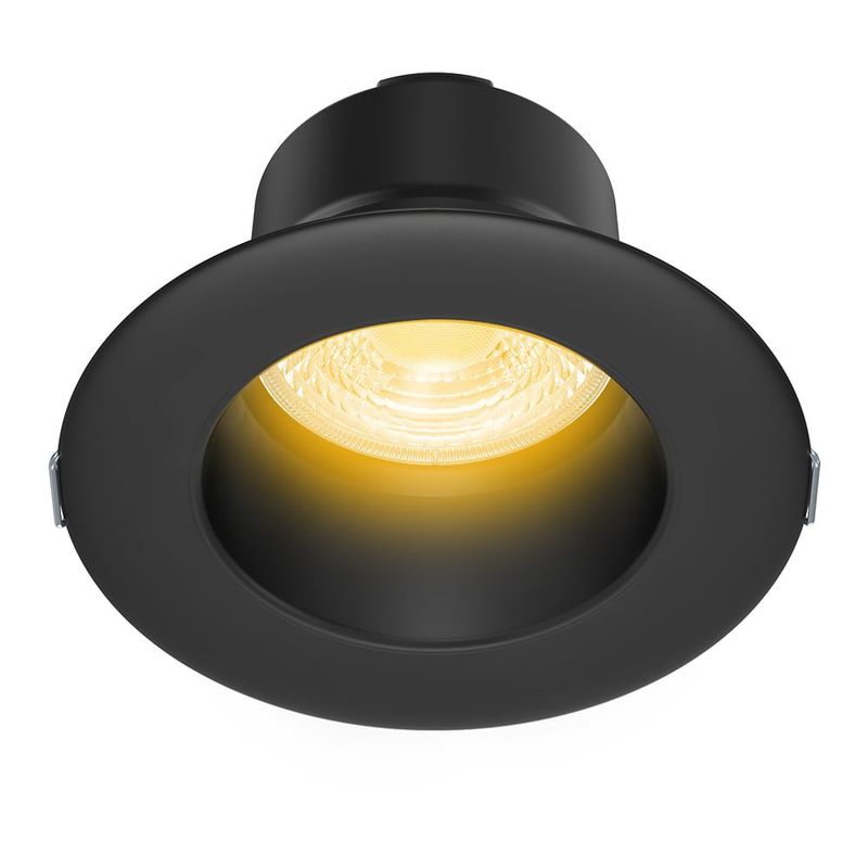 Ojo de Buey LED Empotrable de 6 W Luz Cálida Multivoltaje No Atenuable Color Negro