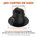 Ojo de Buey LED Empotrable de 6 W Luz Cálida Multivoltaje No Atenuable Color Negro