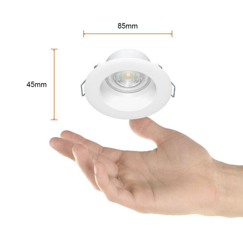 Ojo de Buey LED Empotrable de 4 W Luz Neutra Multivoltaje No Atenuable Color Blanco