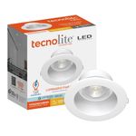 Ojo de Buey LED Empotrable de 10 W Luz Neutra Multivoltaje No Atenuable Color Blanco