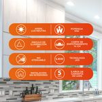 Ojo de Buey LED Empotrable de 10 W Luz Neutra Multivoltaje No Atenuable Color Blanco