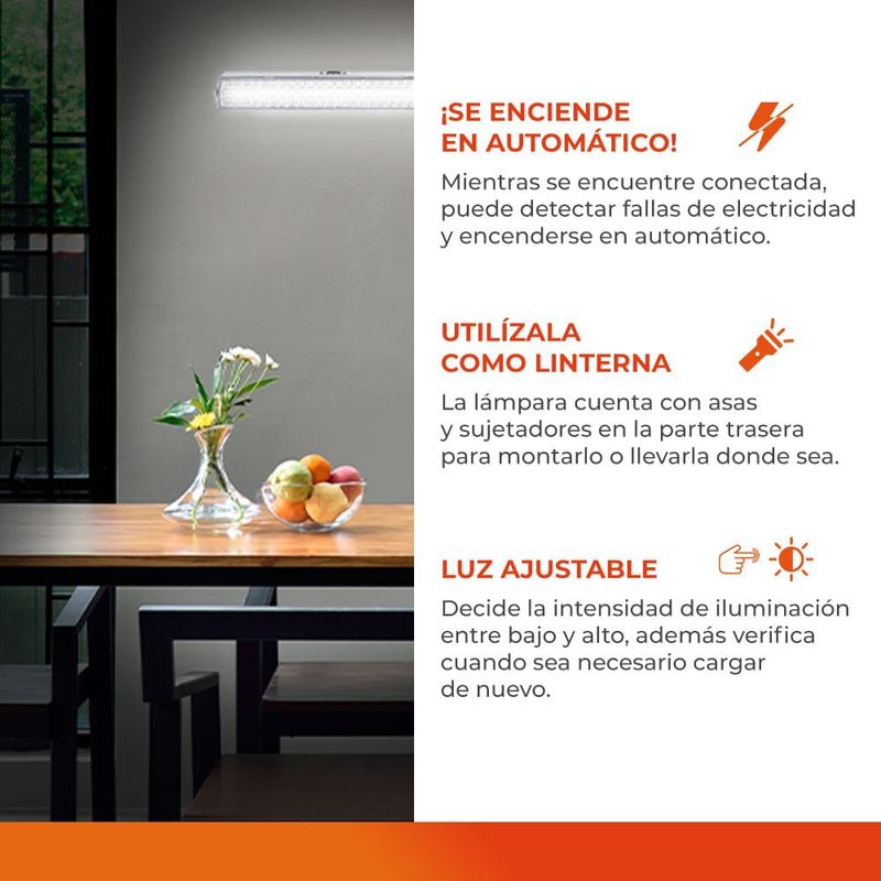 Lámpara LED de Emergencia Recargable de 1 W Luz de Día Portátil Color Blanco