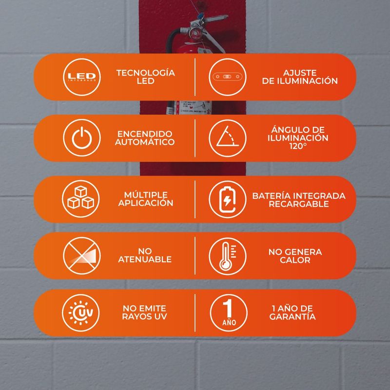 Lámpara LED de Emergencia Recargable de 1 W Luz de Día Portátil Color Blanco