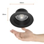 Ojo de Buey LED Empotrable de 10 W Luz Cálida Multivoltaje No Atenuable Color Negro