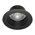 Ojo de Buey LED Empotrable de 10 W Luz Cálida Multivoltaje No Atenuable Color Negro