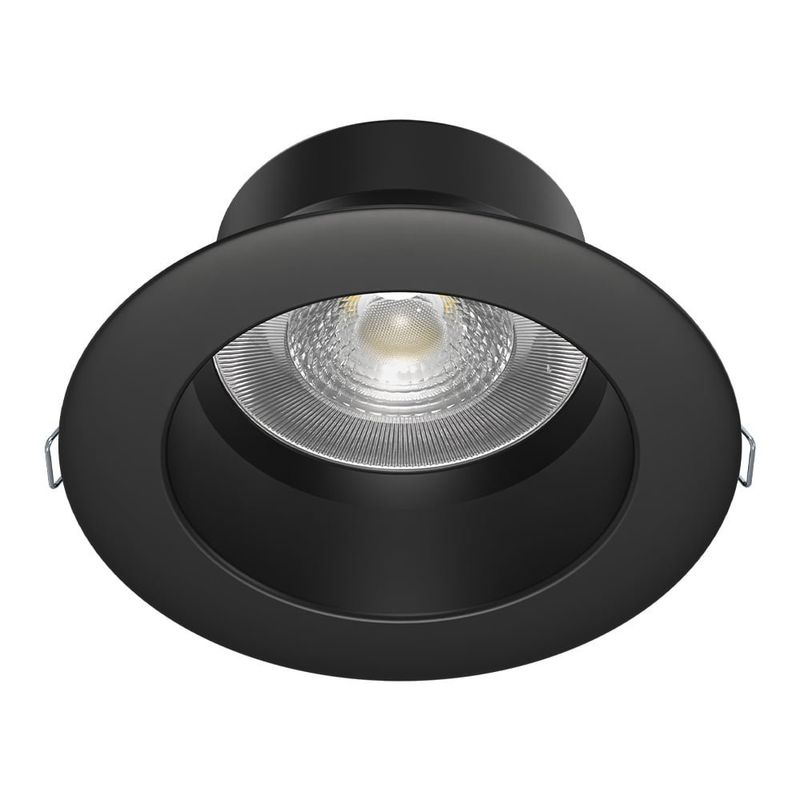 Ojo de Buey LED Empotrable de 10 W Luz Cálida Multivoltaje No Atenuable Color Negro