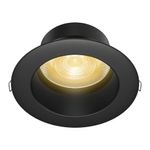 Ojo de Buey LED Empotrable de 10 W Luz Cálida Multivoltaje No Atenuable Color Negro