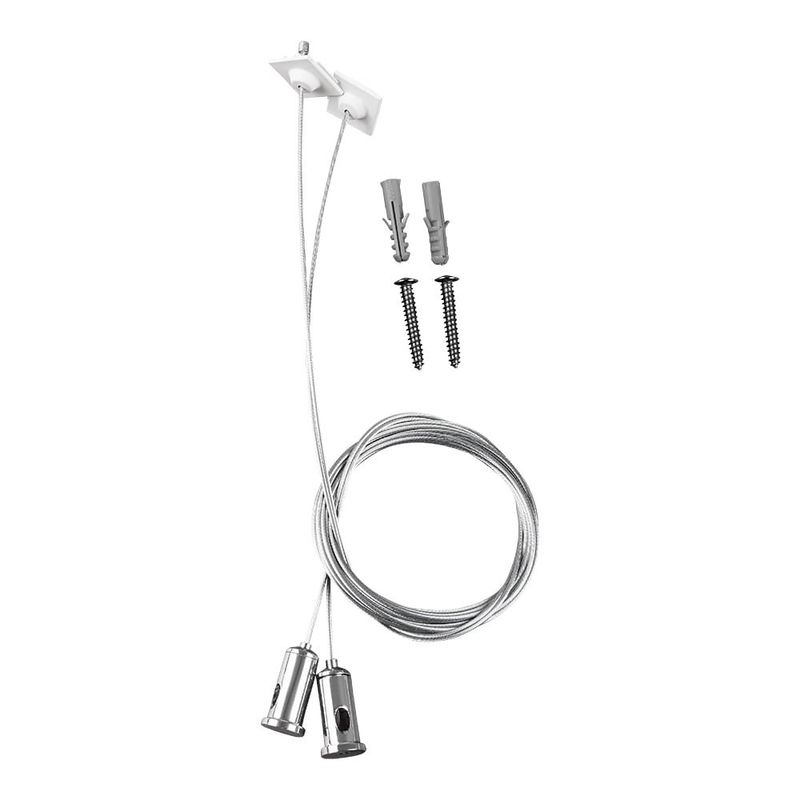 Kit de Suspensión con Cable de Acero para Luminarios Lineales Slim Interconectables Color Blanco
