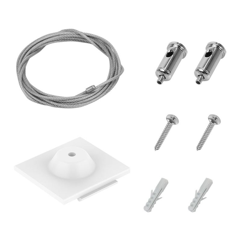 Kit de Suspensión con Cable de Acero para Luminarios Lineales Slim Interconectables Color Blanco