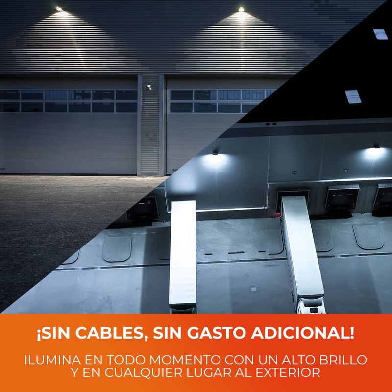Lámpara Solar LED de 60 W Luz de Día con Sensor de Movimiento y Control Remoto Color Negro