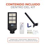 Lámpara Solar LED de 60 W Luz de Día con Sensor de Movimiento y Control Remoto Color Negro