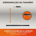 Lámpara Colgante Lineal LED de 33 W Luz Cálida 3000K para Interior Color Negro