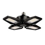 Foco LED Tipo Ventilador de 80 W Luz de Día 4 Paneles Ajustables Base E27 Color Negro