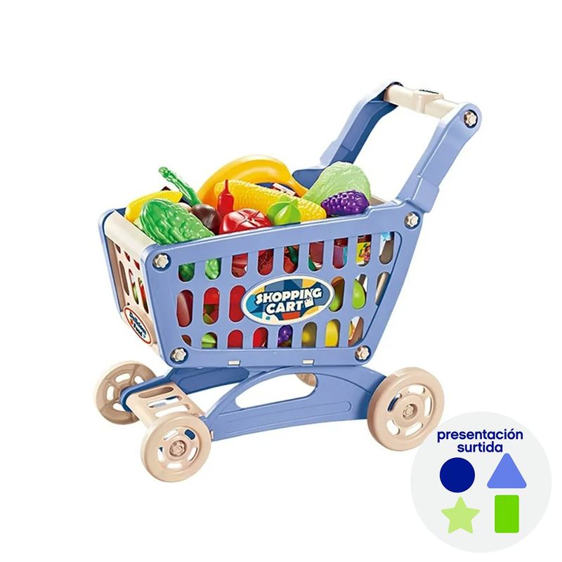 Carrito de Supermercado de Juguete con Accesorios para Niños 25 Piezas Multicolor