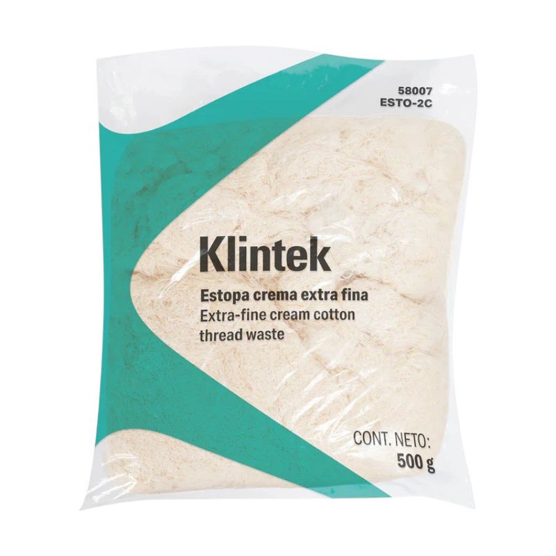 Wipe Klintek Crema 0.5 Kg Estopa Extra Fina de Algodón