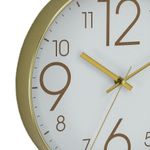 Reloj de Pared de 30 cm Diseño Clásico Color Blanco con Números Dorados