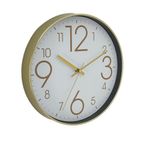 Reloj de Pared de 30 cm Diseño Clásico Color Blanco con Números Dorados