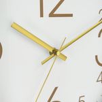 Reloj de Pared de 30 cm Diseño Clásico Color Blanco con Números Dorados