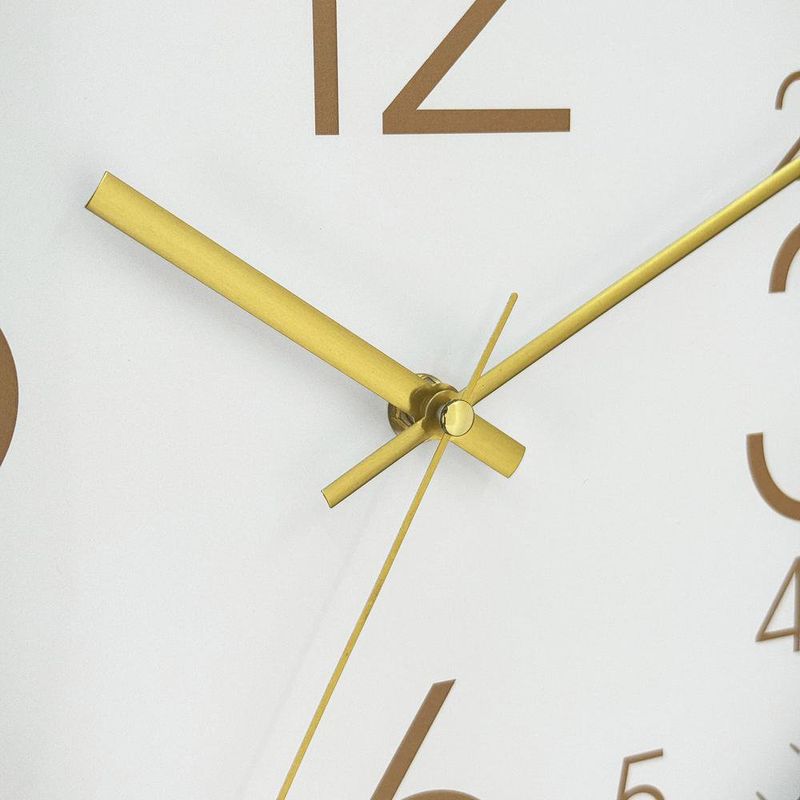 Reloj de Pared de 30 cm Diseño Clásico Color Blanco con Números Dorados