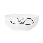 Vajilla de 16 Piezas de Vidrio Opal Color Blanco con Diseño de Líneas
