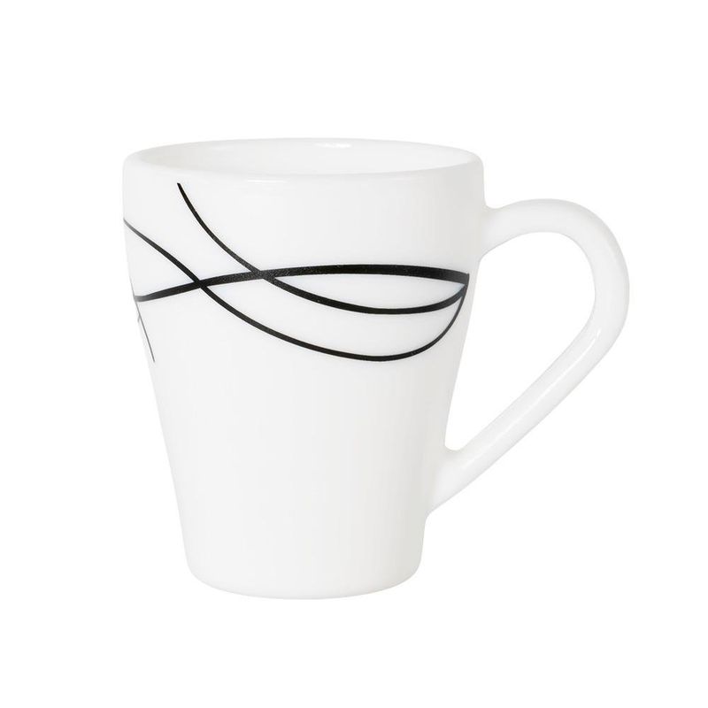 Vajilla de 16 Piezas de Vidrio Opal Color Blanco con Diseño de Líneas