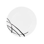 Vajilla de 16 Piezas de Vidrio Opal Color Blanco con Diseño de Líneas