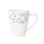Vajilla de 12 Piezas de Vidrio Opal Color Blanco con Diseño de Flores Azules