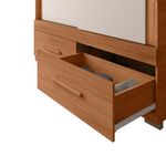 Armario Sereno de 136.2 cm con Puerta Corrediza, Espejo y 2 Gavetas Color Café y Beige