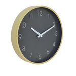 Reloj de Pared de 30 cm Diseño Minimalista Color Negro con Marco Dorado