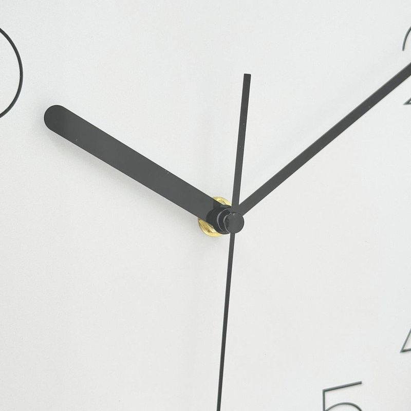 Reloj de Pared de 30 cm Diseño Minimalista Color Blanco con Marco Plateado